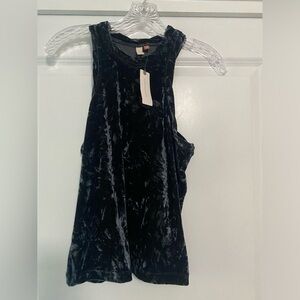 Anthropologie Pilcro Gray Velvet Racerback Tank